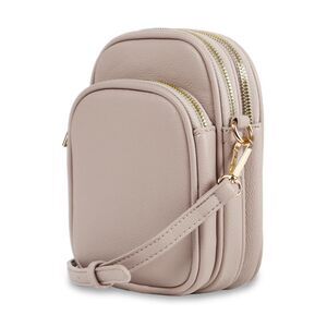 7909 Josie Triple Zip Crossbody Bag, Stone